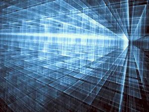 Arte Digital Imprime: Fondo de tecnología abstracta o ciencia ficción - imagen generada por computadora.