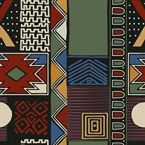 Geometric Decoration Imprime: Abstract tribal background, vector seamless pattern