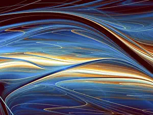 Undulating Wave Shape Imprime: Abstract wavy background - computer-generated image