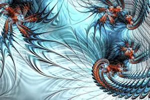 Computer Generated Image Imprime: Abstract wavy background - computer-generated image