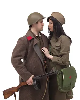Boy Portrait Imprime: Affecting young couple posing in studio
