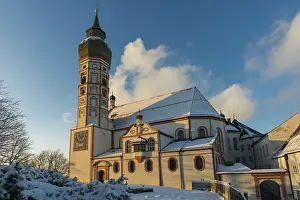 Andechs Monastery Winter Sunset Imprime: Andechs Monastery in winter, sunset