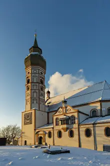 Andechs Monastery Winter Sunset Imprime: Andechs Monastery in winter, sunset