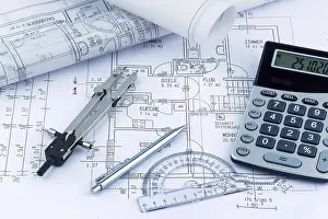 Austria Imprime: 'Un plan de construcción del arquitecto con una calculadora'.