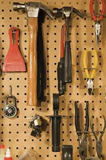 Quebec Canada Studio Shot Imprime: Assorted hand tools that include a small and medium hammer