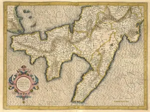 Old Europe Maps Imprime: Atlas, map from 1623, Apulia, Basilicata