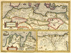 Digitally Restored Maps Imprime: Atlas, map from 1623, Barbaria