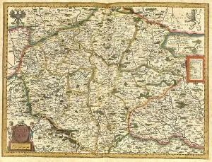 Black And White Cartography Imprime: Atlas, map from 1623, Bohemia, Bohemia