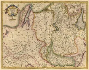 Black And White Cartography Imprime: Atlas, map from 1623, Emilia Romagna