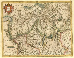 Digitally Restored Maps Imprime: Atlas, map from 1623, Lombardy