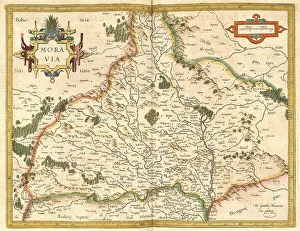 Digitally Restored Maps Imprime: Atlas, map from 1623, Morovia, Moravia