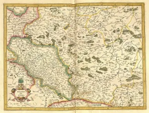Eastern Europe Geography Imprime: Atlas, map from 1623, Silesia, Poland