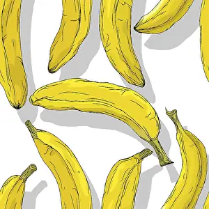Editable Vector Template Imprime: Bananas repeating pattern, editable vector template