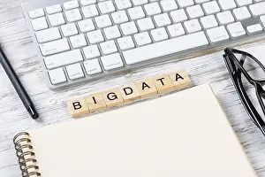 Educational System Concept Imprime: Big data analytics concept with letters on cubes