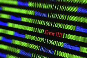 Cryptocurrency Blockchain Image Imprime: Binary code with Error lettering