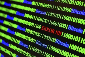 Computer Virus Concept Imprime: Binary code with Error lettering