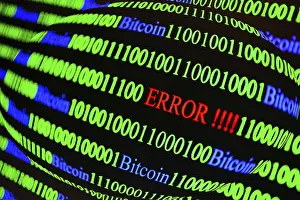 Cryptocurrency Blockchain Image Imprime: Binary code with Error lettering