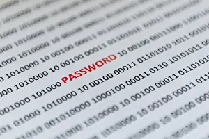Data Protection Austria Imprime: Binary code with the word Password