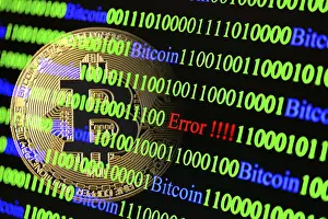Binary Code Imprime: Bitcoin, binary code with lettering Error