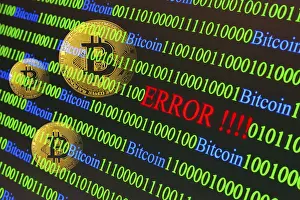 Binary Code Concept Imprime: Bitcoin, binary code with lettering Error