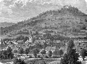 Black And White Rock Formations Imprime: Blankenburg with the Greifenstein in Thuringia