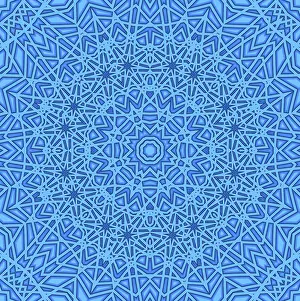 Seamless Decorative Patterns Imprime: Blue background with abstract pattern