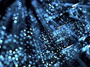 Bokeh Effect Images Imprime: Blurred technology background - abstract computer-generated image