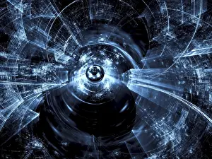 Computer Generated Fractals Imprime: Blurred technology background - abstract computer-generated image