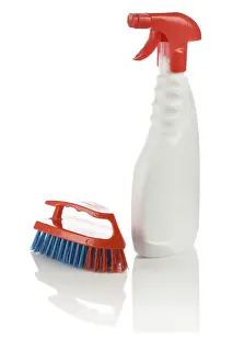 Cleaning Supplies Imprime: Bottle and brush