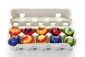 Colorful Easter Eggs Imprime: Box of colored easter eggs