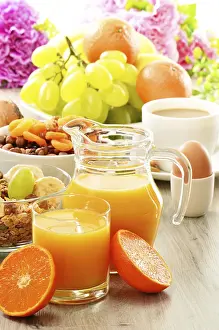 Healthy Breakfast Options Imprime: Breakfast including coffee, bread