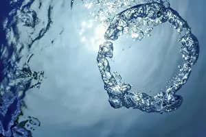 Empty Ocean Landscape Imprime: Bubble Ring Underwater, Ring Bubble