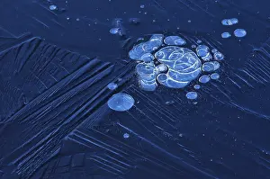 Frozen Winter Landscape Imprime: Bubbles and structure in ice