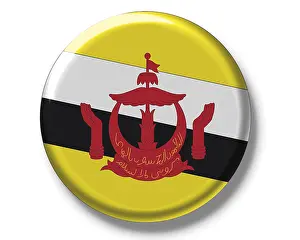 Impresiones de Botón, bandera de Brunei Brunei Imprime: Botón, bandera de Brunei.