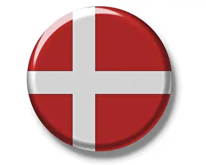 National Colors Badge Imprime: Button, flag of Denmark