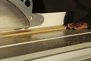 Woodworking Industry Imprime: Carpenter at work in his carpentry workshop