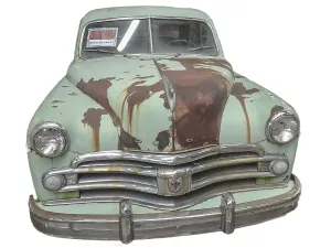Deserted Classic Car Imprime: Rusty oldtimer with white backround