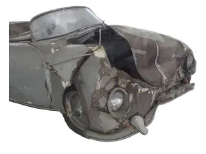 Historic Passenger Car Imprime: Rusty oldtimer with white backround