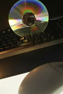 Digital Data Storage Device Imprime: Cd rome on computer keyboard