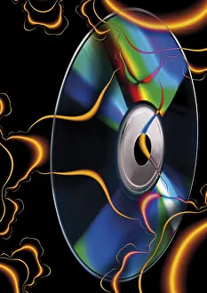 Digital Data Storage Imprime: CD and viruses, composing shot