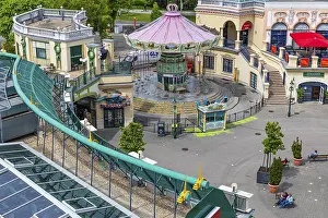 Prater Theme Park Austria Imprime: The Chain Carousel, top view, Prater