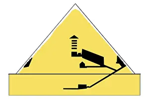 Ancient Egyptian Pyramids Imprime: Cheops pyramid, schematic representation
