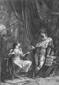 Ancient Egypt Artwork Imprime: Cleopatra asks Caesar for help