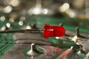 Computer Hardware Component Imprime: Close - up of a chip in an integrated circuit