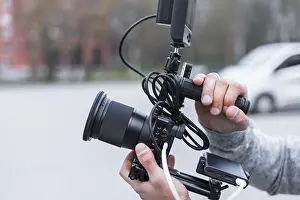 Business Attire Photography Imprime: Close up journalism camera