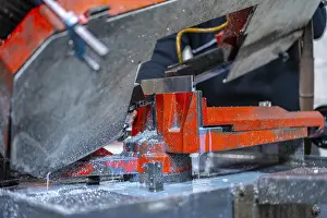 Control System Inspection Imprime: Close-up of a modern computer numeric control milling machine