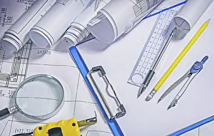 Close Up Architecture Imprime: Close up view on architect tools