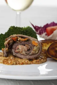 Empty Grocery Section Imprime: Closeup of a beef roulade