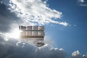 Data Storage Device Imprime: Cloud computing technology Concept of a modern data storage medium in the cloud