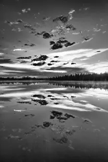 Impresiones de Reflejo de nube en un lago forestal, Norrbotten, Lapponia, Suecia, julio 2017 Lago Imprime: Reflejo en la nube de un lago forestal.
